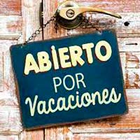 Estamos abiertos en vacaciones