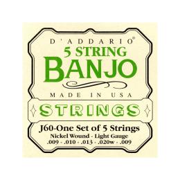 D'Addario EJ60 Banjo - Juego cuerdas bajo