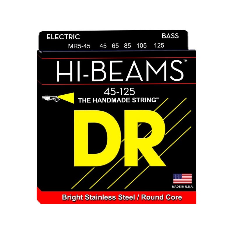 DR Strings MR5-45 Hi-Beams - Juego de cuerdas bajo eléctrico