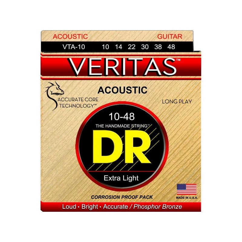 DR Strings VTA-10 Veritas - Juego de cuerdas guitarra acústica