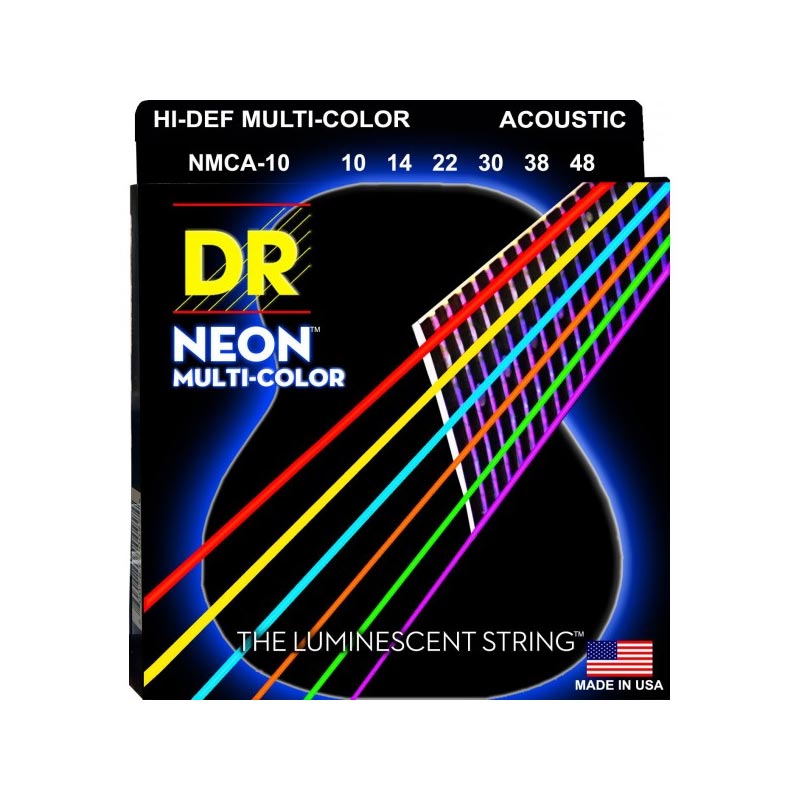DR Strings MCA-10 Multi-Color - Juego de cuerdas guitarra acústica
