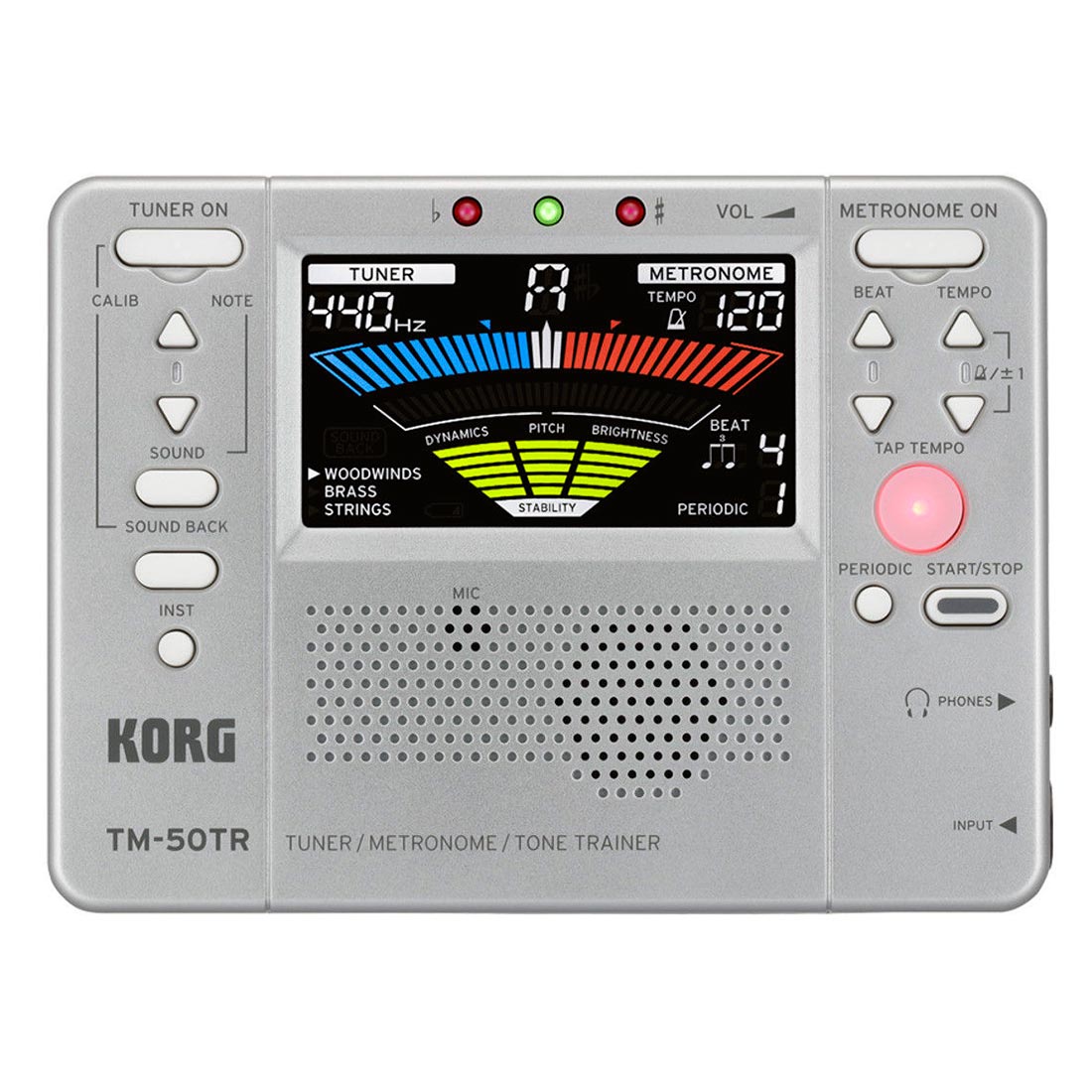 Korg TM-50TR SL - Afinador cromático con metrónomo