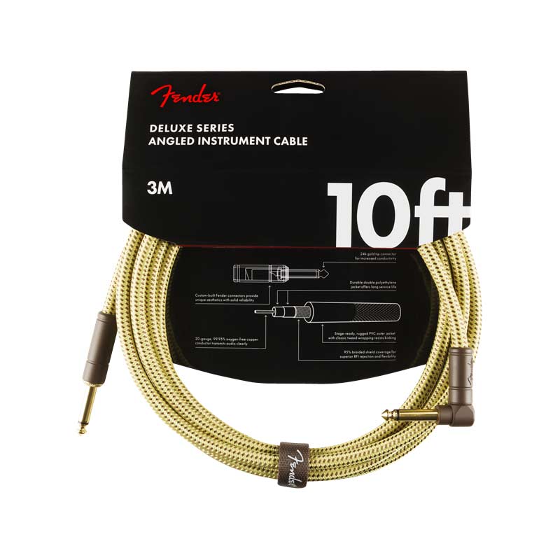Fender Deluxe Series 3m Angled Tweed - Cable para guitarra
