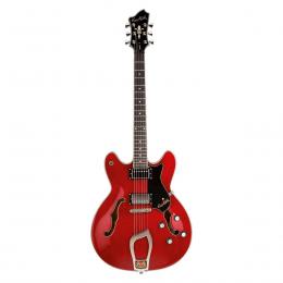 Hagstrom Viking Wild Cherry Transparent - Guitarra eléctrica semicaja