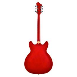 Hagstrom Viking Left Hand Wild Cherry Transparent - Guitarra eléctrica semicaja