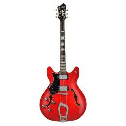 Hagstrom Viking Left Hand Wild Cherry Transparent - Guitarra eléctrica semicaja