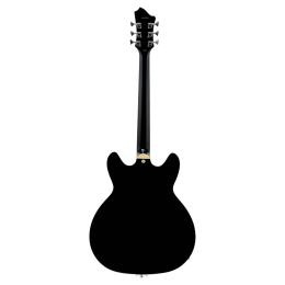 Hagstrom Viking Left Hand Black Gloss - Guitarra eléctrica semicaja