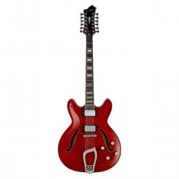 Hagstrom Viking Deluxe 12-String Wild Cherry Transparent - Guitarra eléctrica semicaja