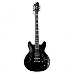 Hagstrom Viking Baritone Deluxe Black Gloss - Guitarra barítona semicaja