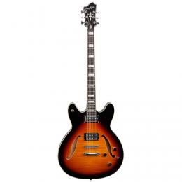 Hagstrom Viking Baritone Deluxe Tobacco Sunburst - Guitarra barítona semicaja