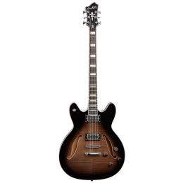 Hagstrom Viking Baritone Deluxe Cosmic Black Burst - Guitarra barítona semicaja