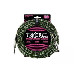 Cable para guitarra Ernie Ball EB6082 Black-Green 18ft