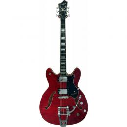 Guitarra semihollow Hagstrom Tremar Viking Deluxe Wild Cherry Transparent