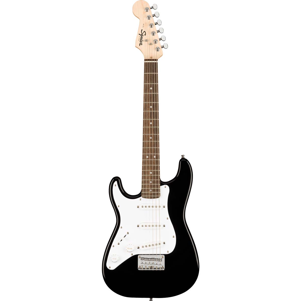 Guitarra de tamaño reducido para zurdos Squier Mini Stratocaster LH IL BLK