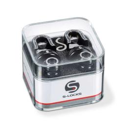 Schaller S-Locks Chrome Black - Enganche seguridad correa