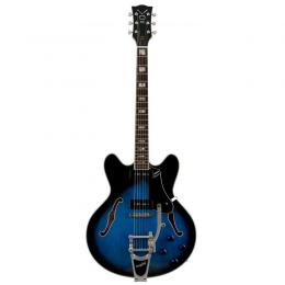Guitarra de semi-caja Vox Bobcat V90 Bigsby Blue Burst