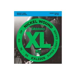 Cuerdas bajo escala corta D'Addario EXL220S Short Scale
