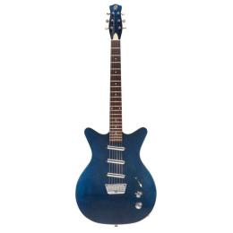 Guitarra eléctrica Danelectro 59 Triple Divine Blue Metallic