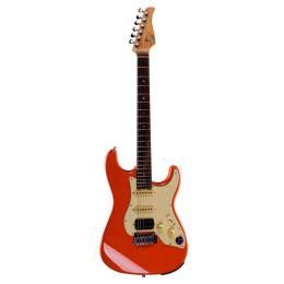 Guitarra eléctrica Mooer GTRS P800 Fiesta Red con efectos