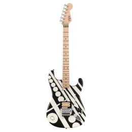 Guitarra eléctrica EVH Striped Series Circles MN W/B