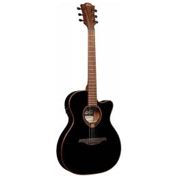 Guitarra electroacústica de caja estrecha Lâg Tramontane T118ASCE-BLK Auditorium Slim