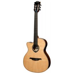Guitarra clásica electrificada para zurdos Lâg HyVibe TNLHV30ACE Nylon Left-Handed