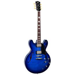 Guitarra eléctrica Sigma HBA-102H-TBB Transparent Blue