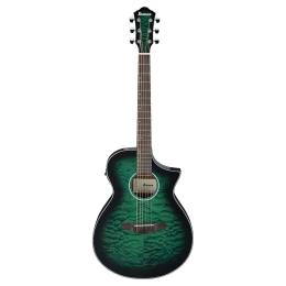 Guitarra electroacústica Ibanez AEWC16QA-TEH Transparent Emerald Burst High Gloss