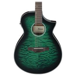 Guitarra electroacústica Ibanez AEWC16QA-TEH Transparent Emerald Burst High Gloss