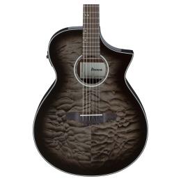 Guitarra acústica Ibanez AEWC16QA-TKH Transparent Black Sunburst High Gloss