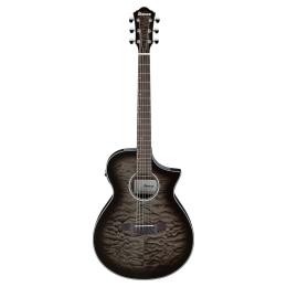 Guitarra acústica Ibanez AEWC16QA-TKH Transparent Black Sunburst High Gloss