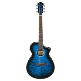 Guitarra electroacústica Ibanez AEWC16QA-TLH Transparent Blue Sunburst High Gloss