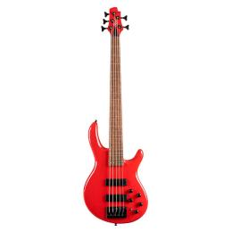 Bajo eléctrico de 5 cuerdas Cort C5 Deluxe Candy Red