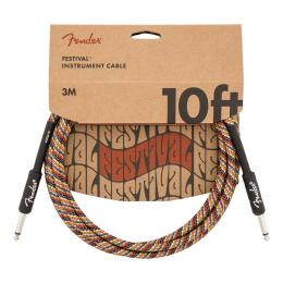 Cable guitarra Fender Festival Instrument Cable Straight/Straight 10' Rainbow