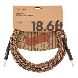 Cable guitarra Fender Festival Instrument Cable Straight/Straight 18.6' Rainbow