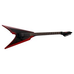 Guitarra eléctrica LTD Arrow Black Metal II Black Red Burst Satin