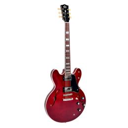 Guitarra eléctrica Sigma HBA-102H-TR Transparent Cherry Red